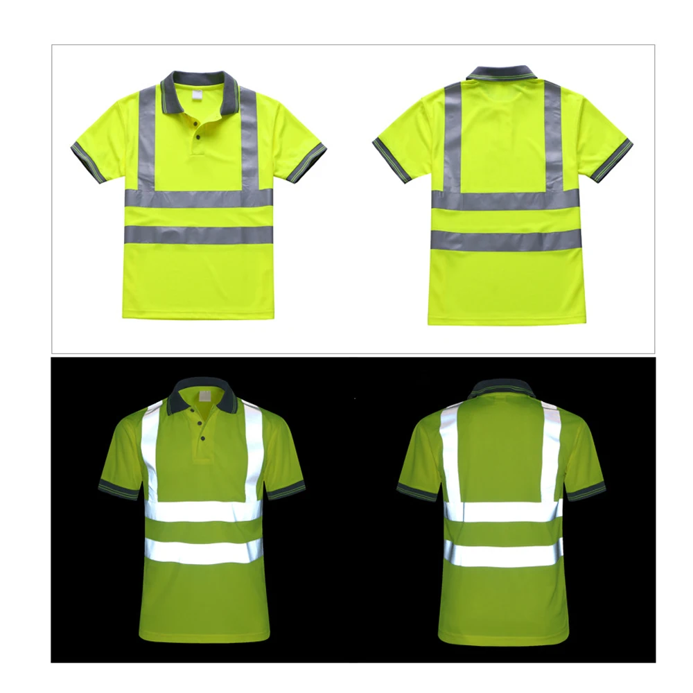 

T-shirt Work Safety Clothing Workwear Dry Fit T-shirt Short Sleeve Reflective Safety Shirt Breathable