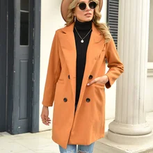 

Women Woolen Jacket Coats Long Slim Blend Outerwears 2021 New Autumn Winter Wear Overcoats Female Wool Coats Jackets Clothes