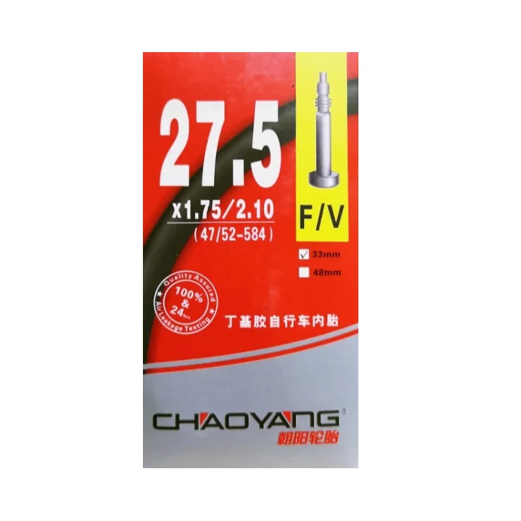 27.5x1.75-2.1 FV33mm Прочный Американский французский к клапану Шредера для велосипела шин горный 26/27. 5/29 дюймов велосипед Цикл внутренняя резиновая трубка шины 1,95-2,125 AV FV - Цвет: 27.5x1.75-2.1 FV33mm