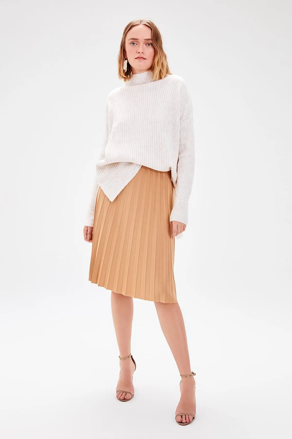 Trendyol Camel Pilise трикотажная юбка TWOAW20ET0232|Юбки| |