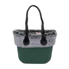 Мини-размер O Сумка Стиль obag Водонепроницаемый EVA корпус с переплетенной ручкой Трамп принт вставка Женская резиновая силиконовая сумка сумочка