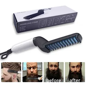 

Multifunctional Hair Comb Brush Beard Straightener Hair Straighten Straightening Comb Hair Curler Quick Hair Styler For Men 1