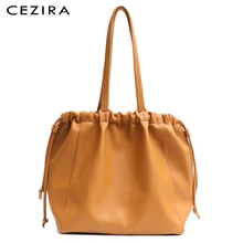 CEZIRA/Высококачественная женская сумка-тоут из искусственной кожи, большая женская сумка на плечо, сумка-хобо на шнурке, женская модная сумочка из мягкой искусственной кожи