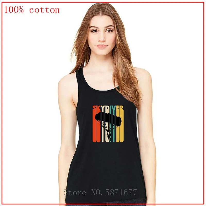 Skydiver силуэт Ретро дизайн топы женские летние рубашки майки Женская одежда za 2020