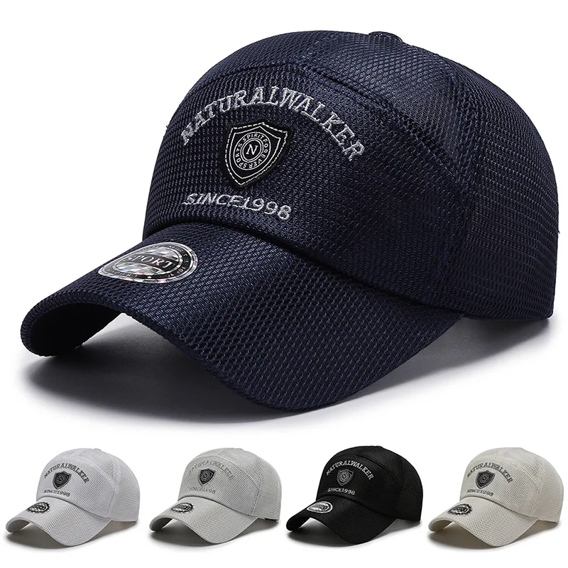 Baseball Kappe Für Männer 2021 Schnell Trocknend Mesh Sonnenschutz Sommer Im Freien Casual Atmungsaktive Stickerei Hut Trucker Gorro Hombre