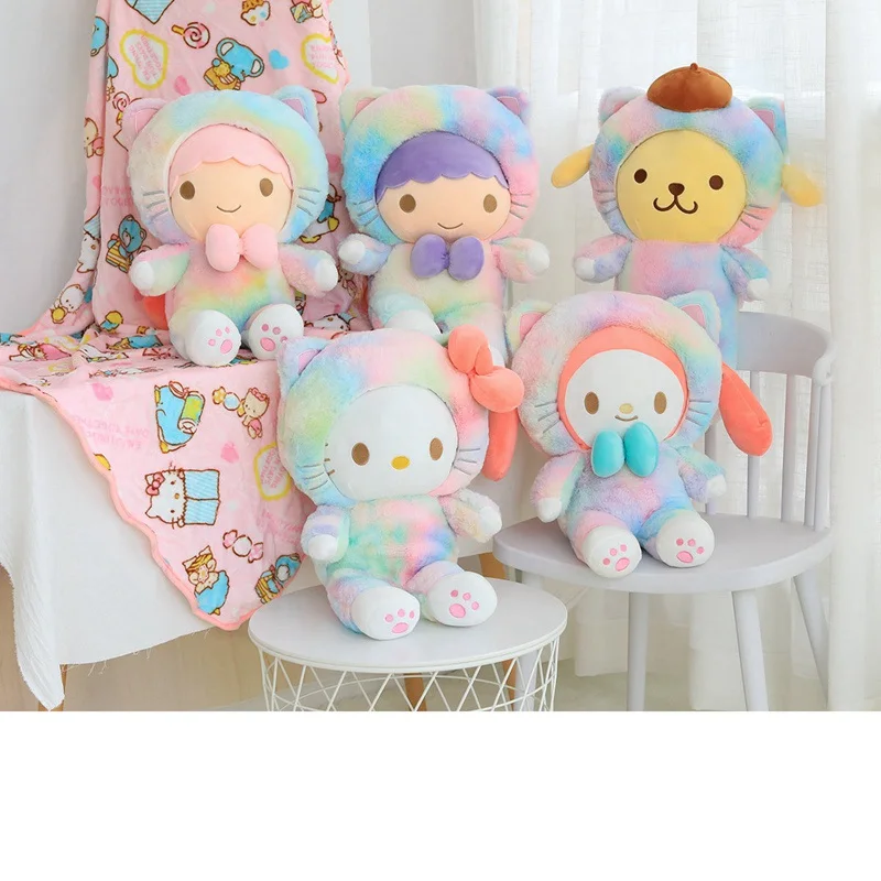 

60cm Sweet Cat Plush Toy with Blanket Soft Stuffed Cartoon Animal Cat Doll Home Decoration Nap Pillow Cushion Girl Birthday Gift
