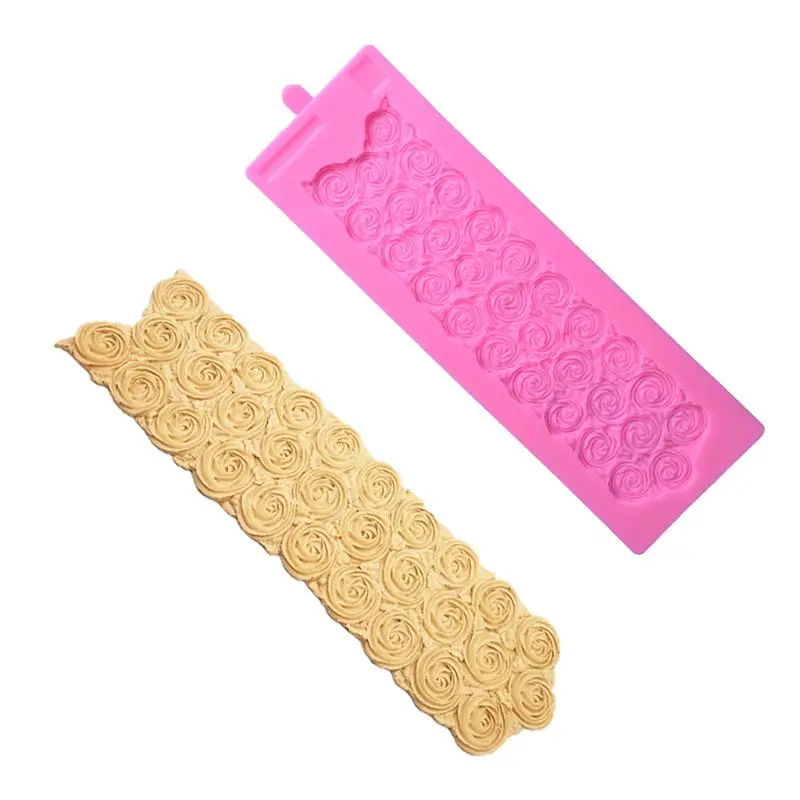 

Sugar Rose Mould DIY Wedding Birthday Cake Mold Fondant Molds Silicone Molds X4YD