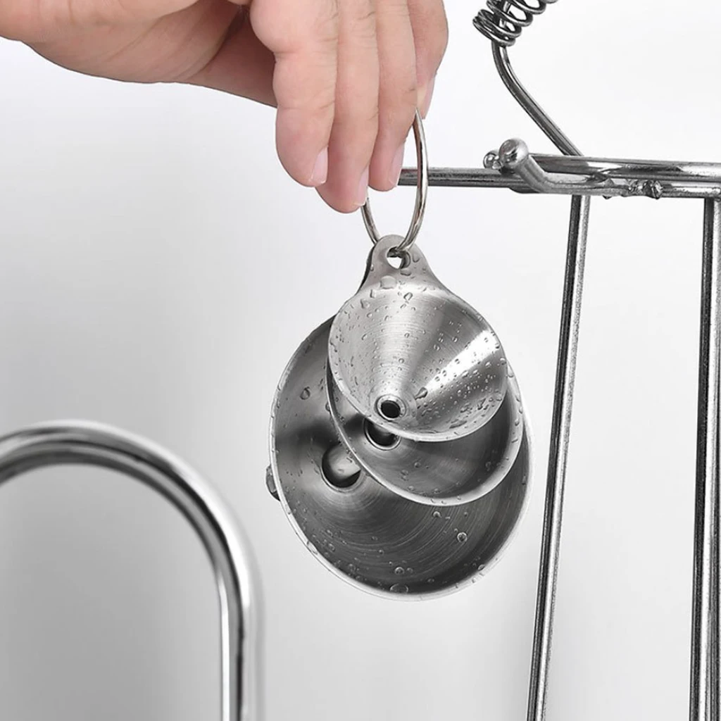 3 Piece Stainless Steel Kitchen Funnels for Filling Small Bottles Jars Flasks Containers