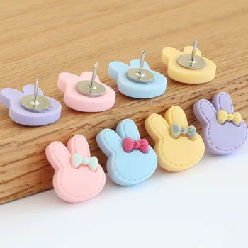

4pcs Cute bunny decorative thumbtacks push pins stereoscopic pushpin Photo Wall Cork Board Pins Map Tacks Painting Tool