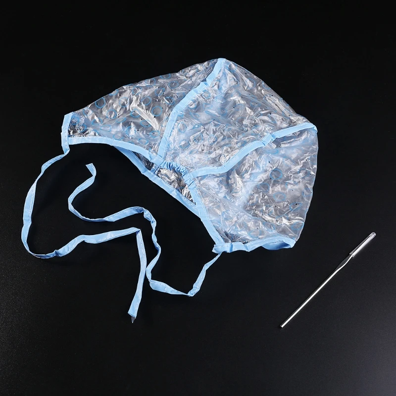 Hair Dyeing Cap + Hook Brush Coloring Highlighting Frosting Tipping Cover Protector Pro Hair Salon Care Styling Tools 1set hair dye cap