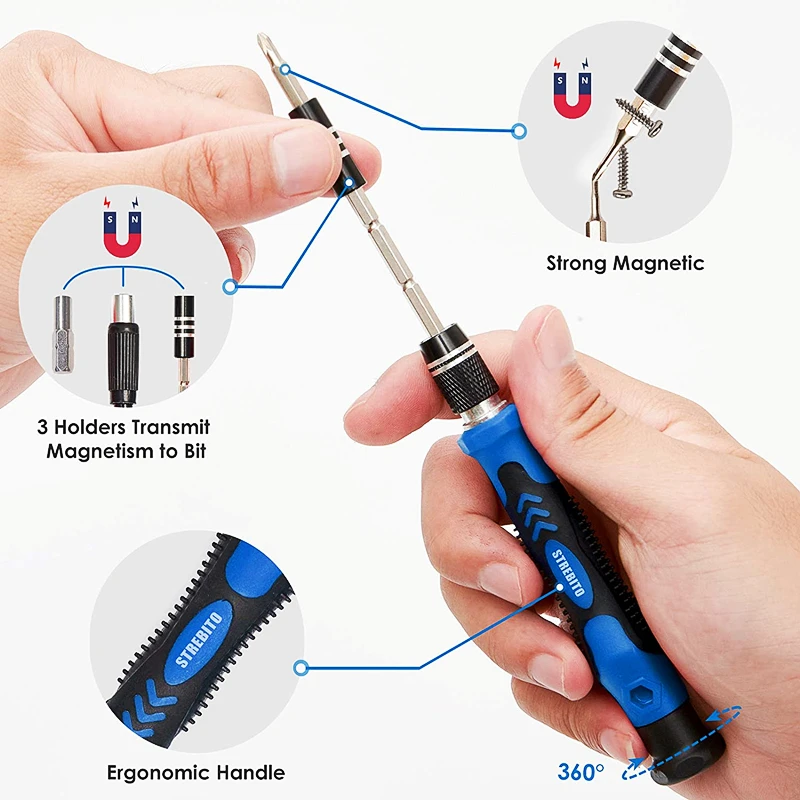 HTOC 142-Piece Electronics Precision Screwdriver Sets With