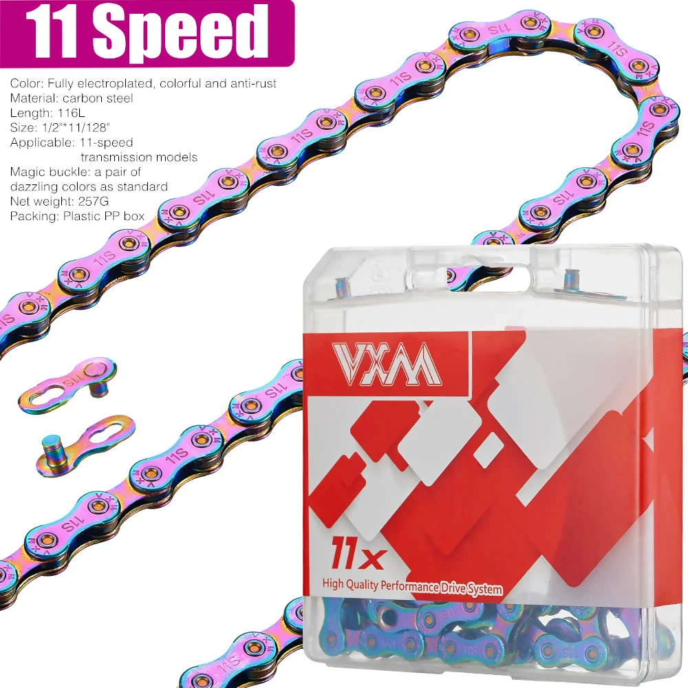 VXM Bicycle Chain 8 9 10 11Speed Fully Electroplated