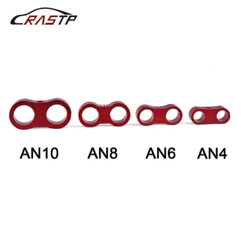 

RASTP-4Pcs AN4 AN6 Oil Fuel Water Hose Aluminum Anodized Braided Hose Separator Clamp Fitting Adapter Car Accessories RS-HR013