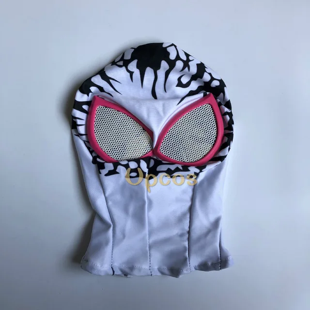 only mask Женский костюм на Хеллоуин, костюм Человека-паука, костюм Гвен из лайкры, 3D принт Гвен Стейси, Zentai, белый, анти-гвеном, косплей, костюмы для девочек - Цвет: only mask