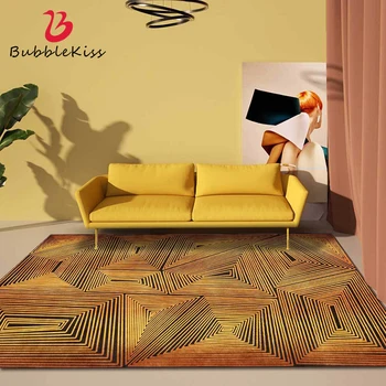 

Bubble Kiss Striped Carpet Golden Geometry Rugs Modern Home Carpets For Living Room Door Floor Mat Bedroom Decor Large Area Rug