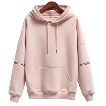 

Aulead Fashion Corduroy Hoodies Female Solid Color Embroidery Hooded Tops Tracksuit Sweatshirt Long Sleeve Casual Sportswear 50c