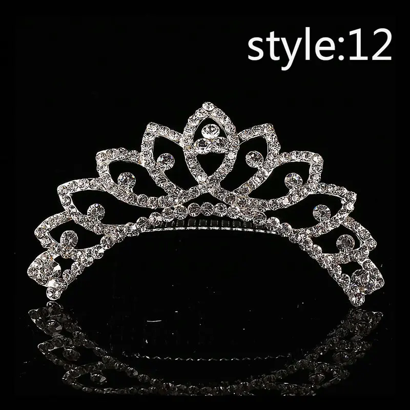 Style 12 Мини-диадемы и короны с искусственным жемчугом, расчески для волос для принцесс, девочек, невесты, свадьбы, вечеринки, украшения для волос - Окраска металла: Style 12