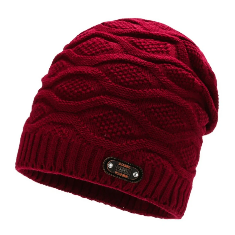 Men\'s And Women\'s Knitted Hat Lining Comfortable Warm Hat Outdoor Winter Riding Hat
