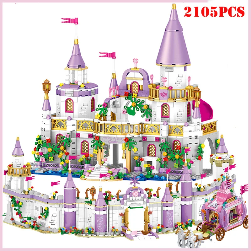 

Princes Windsor Castle Model Building Blocks Compatible Legoed Friends Carriage Figures DIY Bricks Toys For Girl Children Gifts