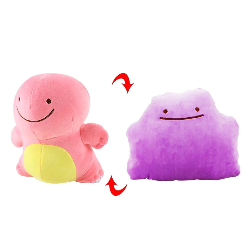 32 см плюшевый Ditto двусторонний Metamon Charmander Squirtle Bulbasaur Gengar Lapras Snorlax Мягкая кукла Clefair Рождественский подарок ребенку