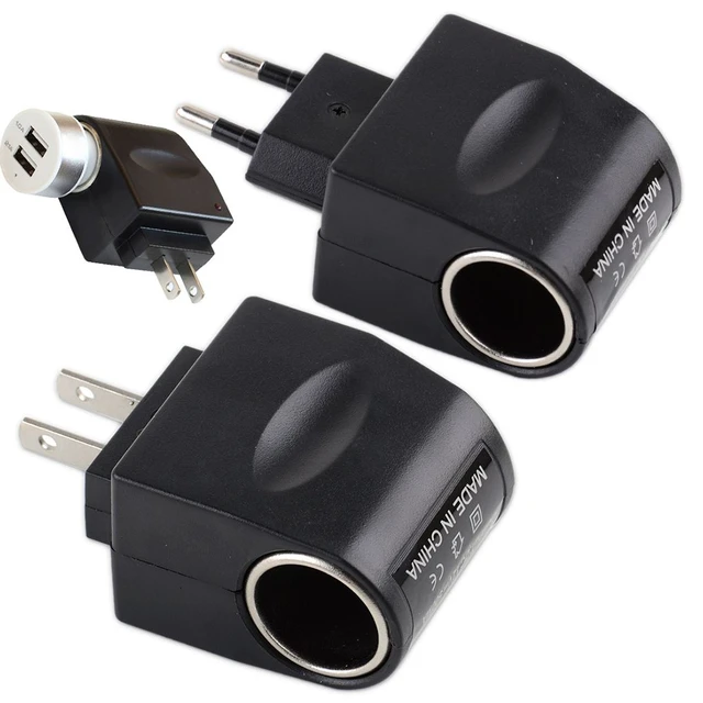 Adaptateur secteur pour voiture, allume-cigare Laguna, convertisseur de  prise AC vers prise automatique, prise EU et US, accessoires de voiture,  vente en gros, 12V DC, 220V - AliExpress