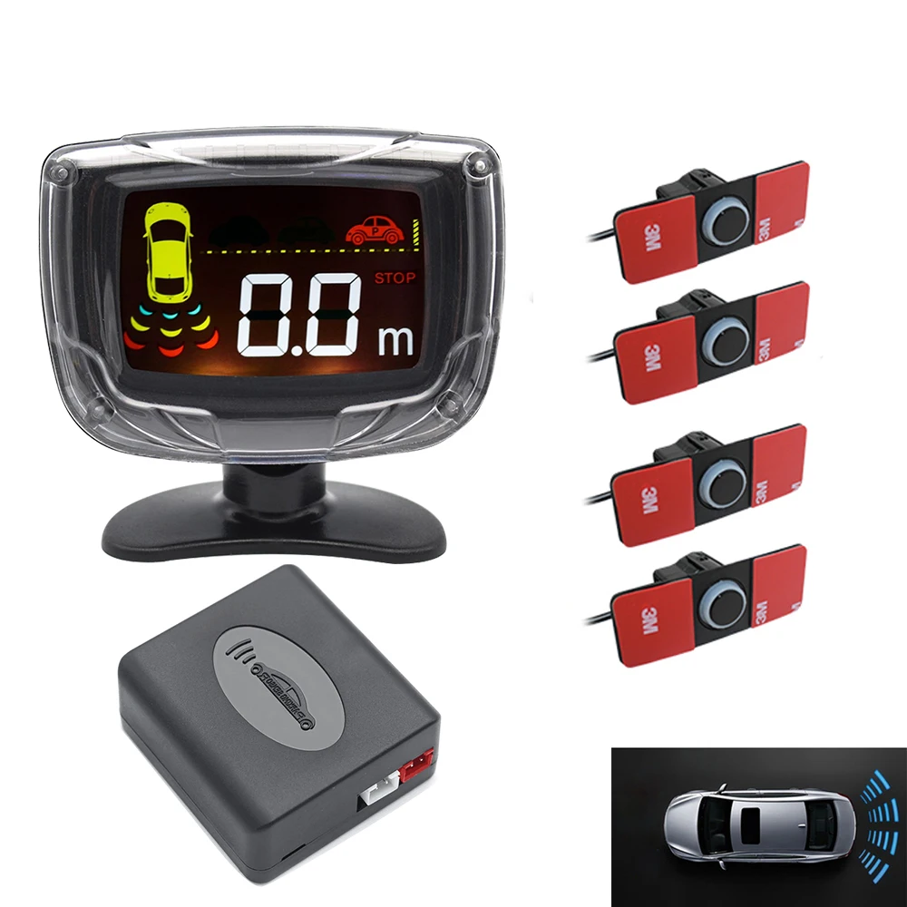 

Parktronik 4 Sensors Rear Parking Sensor with Color LCD display Backup Buzzer Alarm 16.5mm Original Sensor