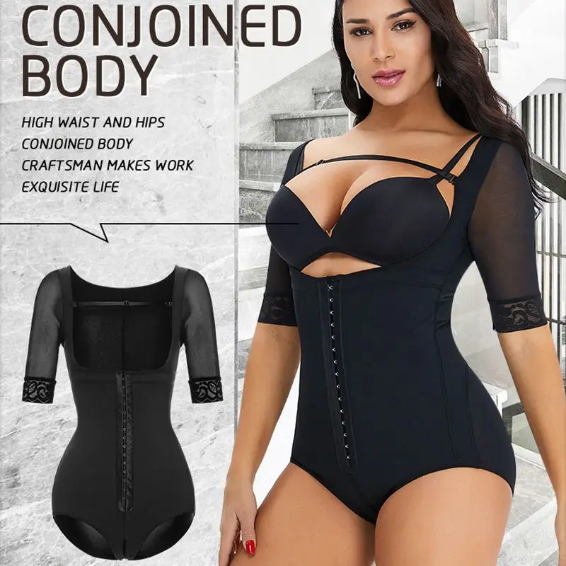 Fajas Colombianas Full Body Shaper Support Arm Compression Half Sleeve Mid Leg Bbl Post Op