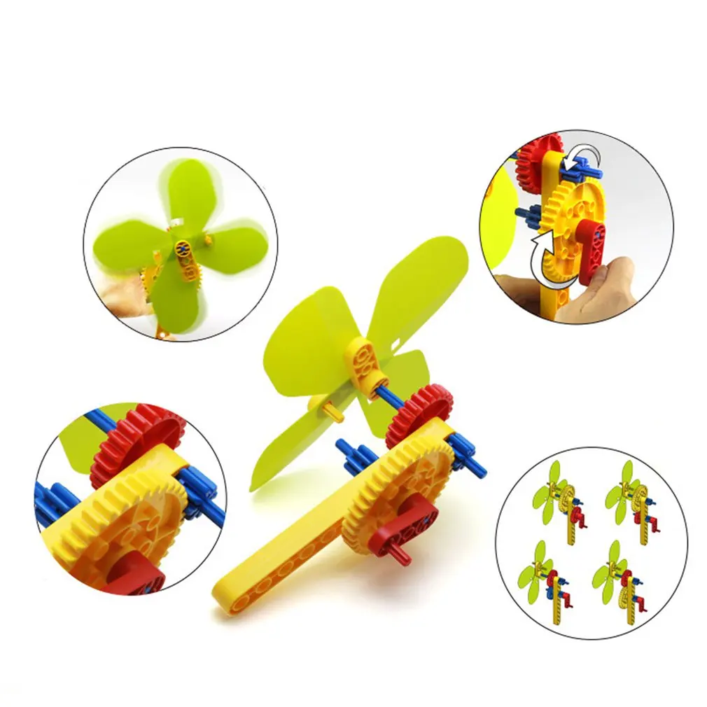Детские дошкольные игрушки Образование частиц блоки ручной вентилятор развивающие игрушки собранные блоки учебная техника группа