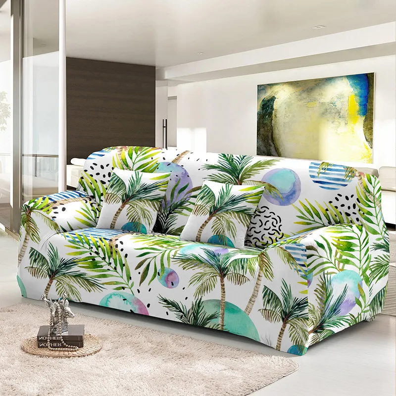 Summer Palm Tree Print Elastic Sofa Covers 1 2 3 4 Seater For