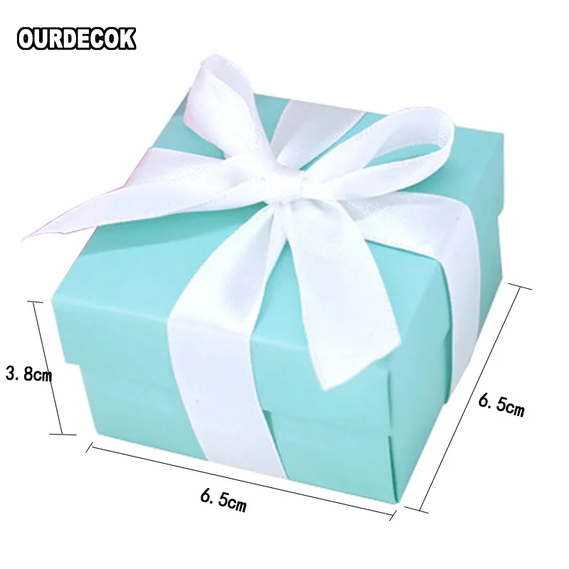 100 шт. Романтическая Свадебная коробка Tiffany Blue Paper Candy Box DIY Cookie подарочные коробки
