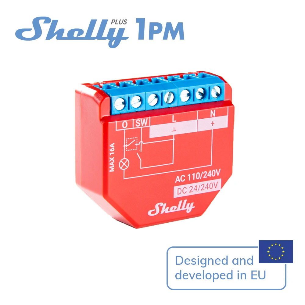 SHELLY - Shelly Plus PM Mini Wi-Fi-operated smart power meter, 1 channel 16  A