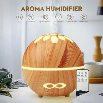 

Ultrasonic Air Humidifier Aroma-Essential-Oil Diffuser 400ml Electric Humidifier with 7 Color Changing LED Lights Remote Control