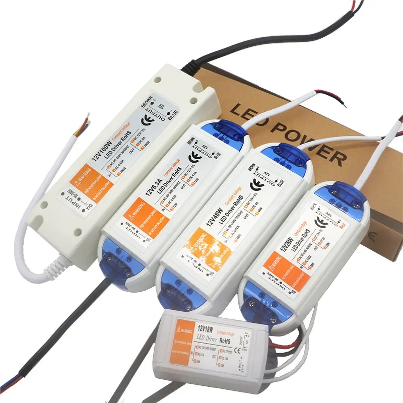 AC110-220V для DC12V драйвер Питание DC 12V 18W 28W 48W 72W фары для 100 Вт светодиодное освещение Трансформатор для Светодиодные ленты при отраженного света адаптер