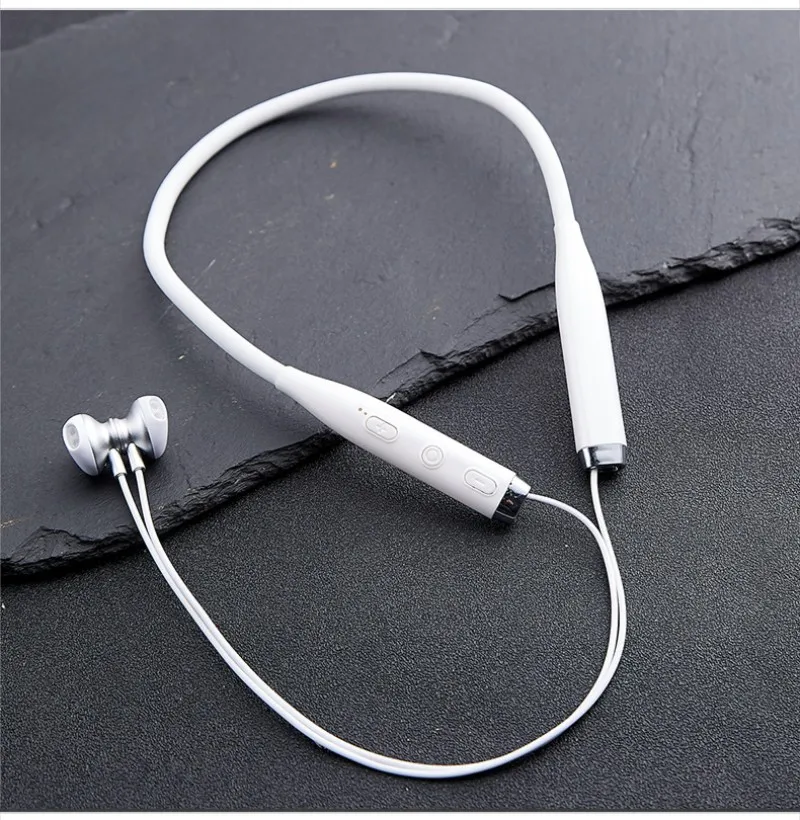 HXB магнитные Беспроводные bluetooth 5,0 наушники для iPhone Музыкальная гарнитура шейные спортивные наушники с микрофоном для samsung - Цвет: White
