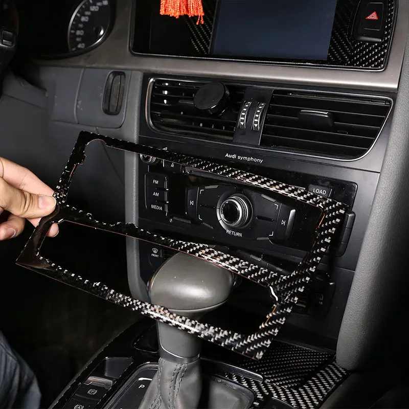 

For Audi A4L2013-2016 Soft Carbon Fiber Car Interior Central Control CD Panel Stickers Accessories