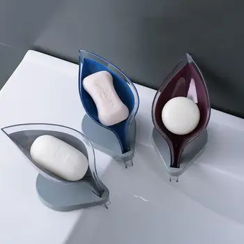 

Creative Bathroom Soap Box Leaf Non-Slip Drain Soap Holder Sponge Soap Tray Sucker Soap Drain Box Bathroom Accessories Droping