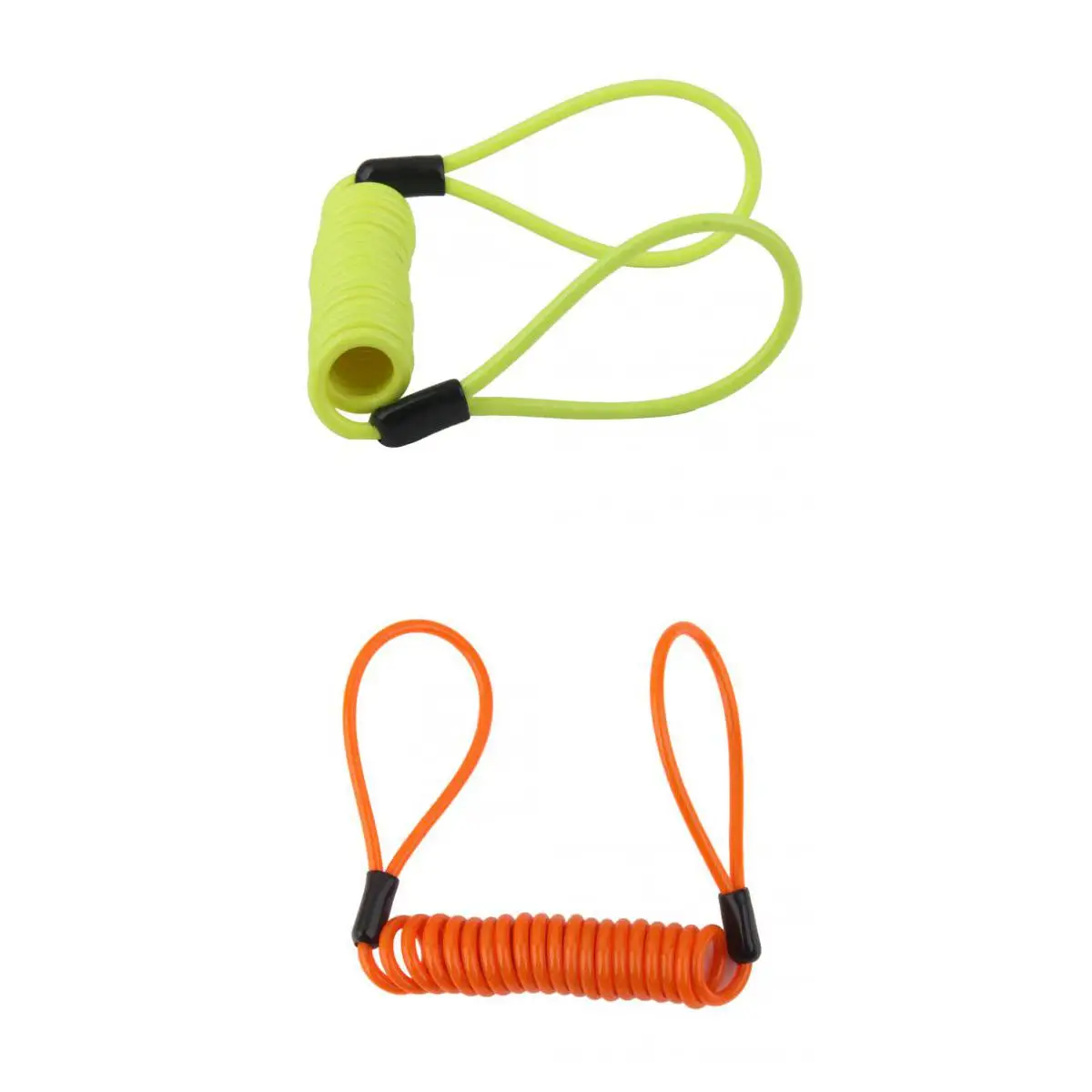 2pcs Safety Lanyard Spring Coil Wire Rope Disc Brake Lock Reminder Cable
