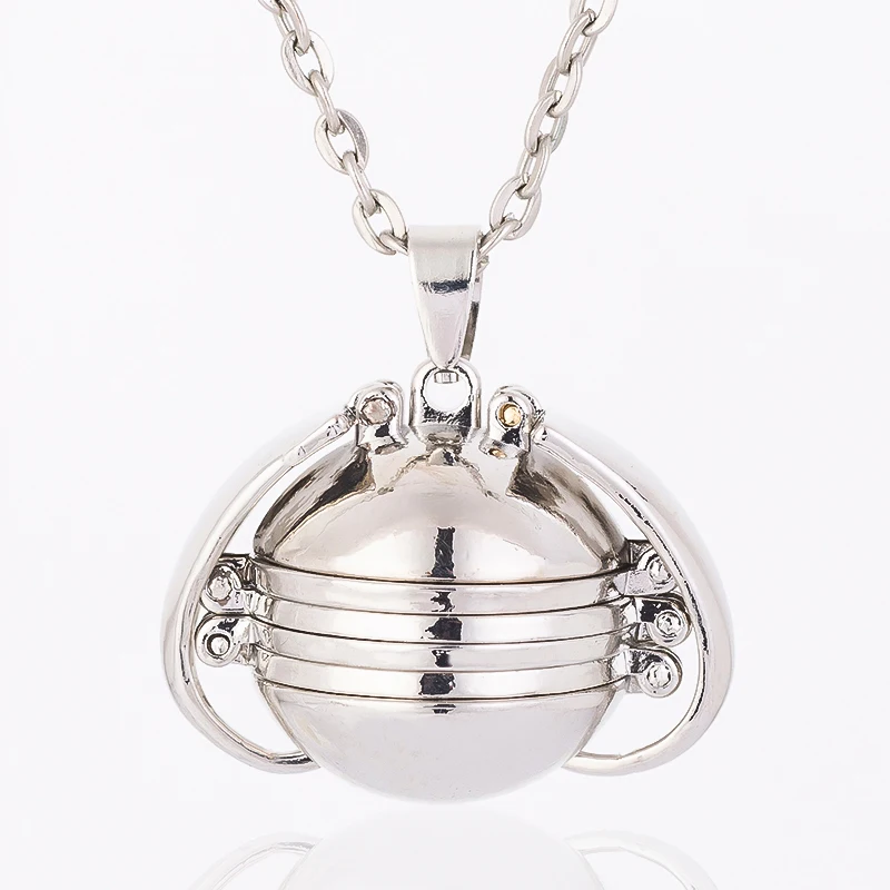 Glossy silver Взрывные Модели DIY многослойная фото коробка Кулон Бронзовый, серебристый цвет Крылья Ангела коробка памяти ожерелье Популярные Ювелирные Изделия Сувенир - Окраска металла: Glossy silver
