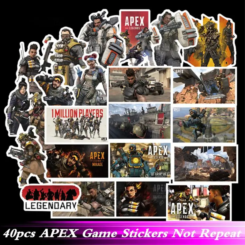 40 шт. APEX Legends игра мультфильм наклейка s кукла девочка Наклейка для детей Дорожный Чехол велосипед ноутбук ребенок аниме наклейка s