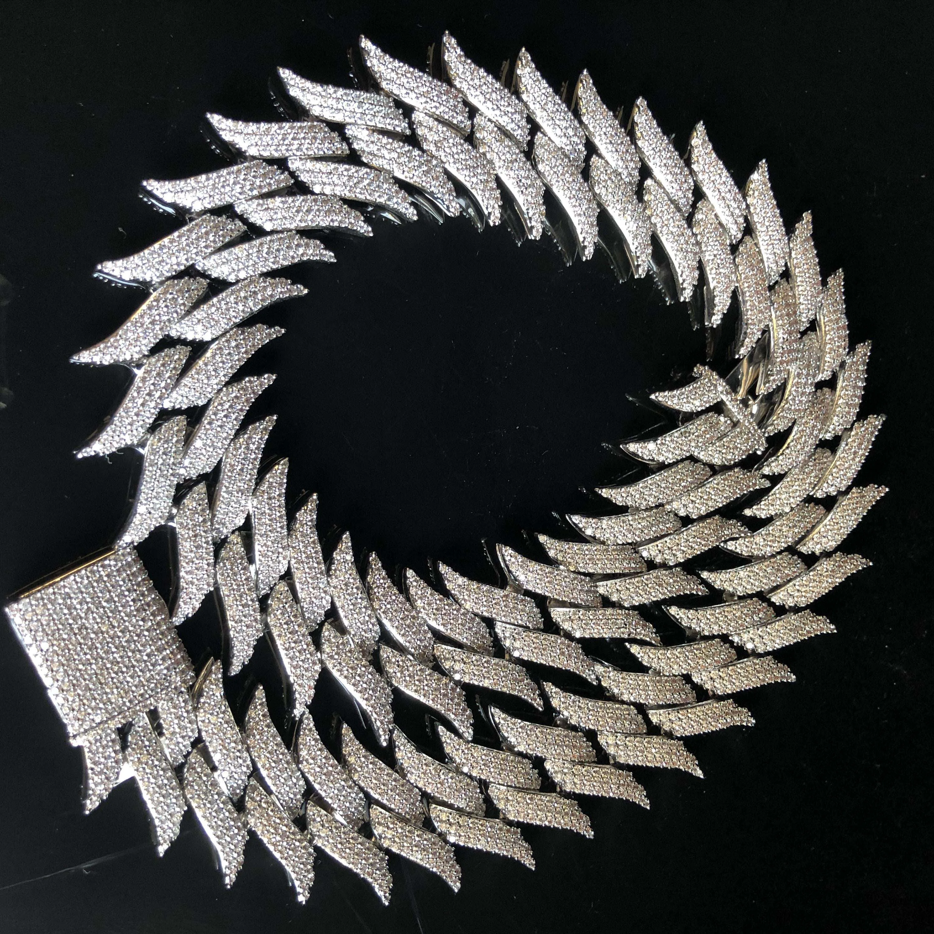 30mm men's pointed heavy Zircon Necklace
