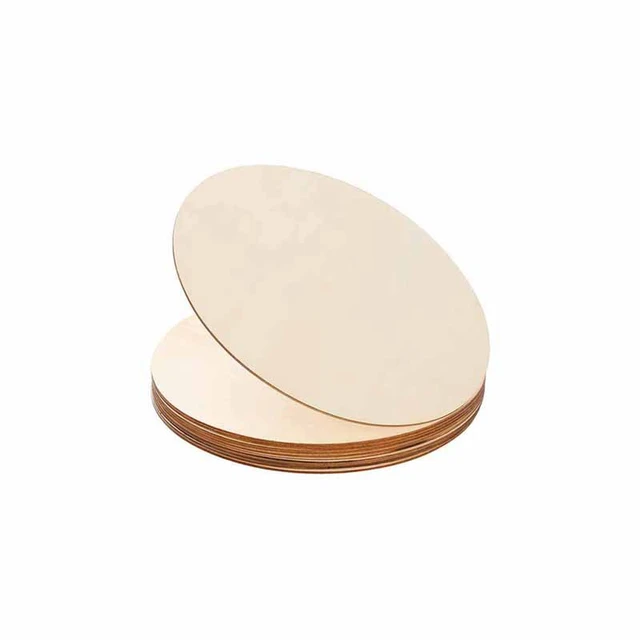 10PCS Natural Wood Pieces Slice Round Unfinished Wooden Discs for