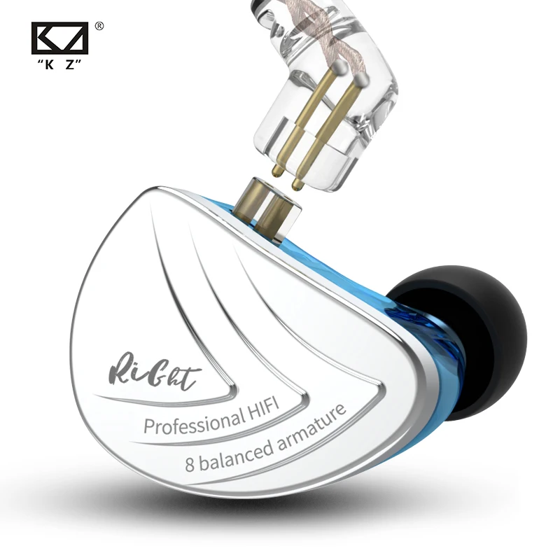 KZ AS16 гарнитура 16BA сбалансированные арматурные устройства HIFI бас в ухо монитор наушники шумоподавления наушники для телефона