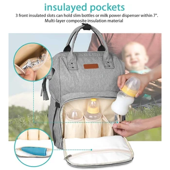 

Multi Pocket Lightweight Zipper Mummy Backpack Fashion Baby Care Diaper Bag Large Capacity Portable Nappy Solid Waterproof