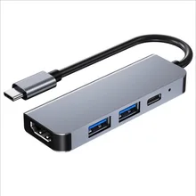 4 em 1 usb c hub adaptador multifuncional com 4k hdmi 2 portas usb 3.0 87w entrega de energia compatível para laptops macbook pro ar