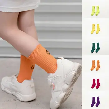 

Baby Kids Socks Cartoon Smile Pattern Anti-Slip Knee High Sock Autumn Fall Colorful Girl Socks Hot Cute Cotton Soft 1-8Years