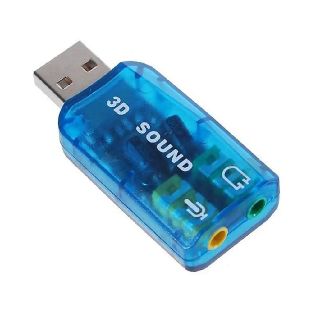 Внешняя звуковая карта USB адаптер аудио 5 1 Виртуальный 3D для 3 мм микрофона