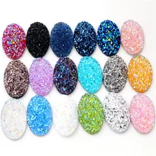 Новая мода 10 шт 18x25 мм смешанные цвета натуральная руда стиль плоская задняя Смола Кабошоны для браслета серьги аксессуары