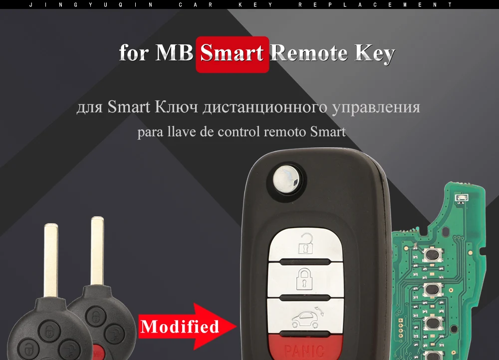 Keyforkess aggiornamento Flip chiave auto remota per Mercedes Benz Smart Fortwo 451 MB City Roadster 3/4 pulsante 315/433Mhz 7941 ID46 Chip 9 Keyforkess aggiornamento Flip chiave auto remota per Mercedes Benz Smart Fortwo 451 MB City Roadster 3/4 pulsante 315/433Mhz 7941 ID46 Chip - H57fc3a2ff04a416a93460d84f73721f6C