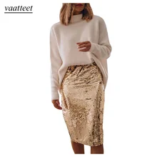 Vaatteet mujeres Новинка Горячая Женская Повседневная расшитая блестками Высокая талия бахрома на сумку на юбку бедра юбка tobillo vestidos