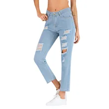 Повседневные джинсы Сальса Mujer femme женские спортивные дамские Модные свободные длинные женские рваные джинсы feminino шаровары# C9